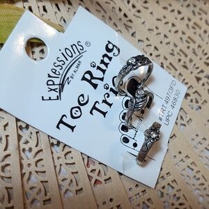 Vintage Silver Toe Rings Set